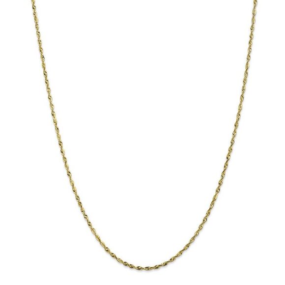 1.8mm, 10k Yellow Gold Lightweight D/C Rope Chain Necklace, 20 Inch - Picture 3 of 8